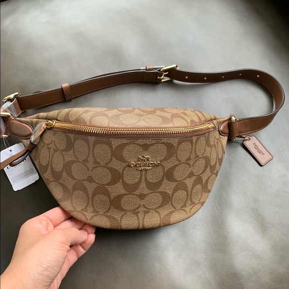 NWT COACH Belt Bag In Signature Canvas - Picture 1 of 7